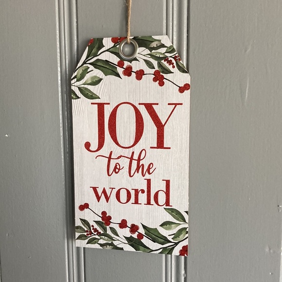 NWT Beautiful Glittered Joy To The World Wooden Holiday Gift Tag Decoration Sign - Picture 8 of 11